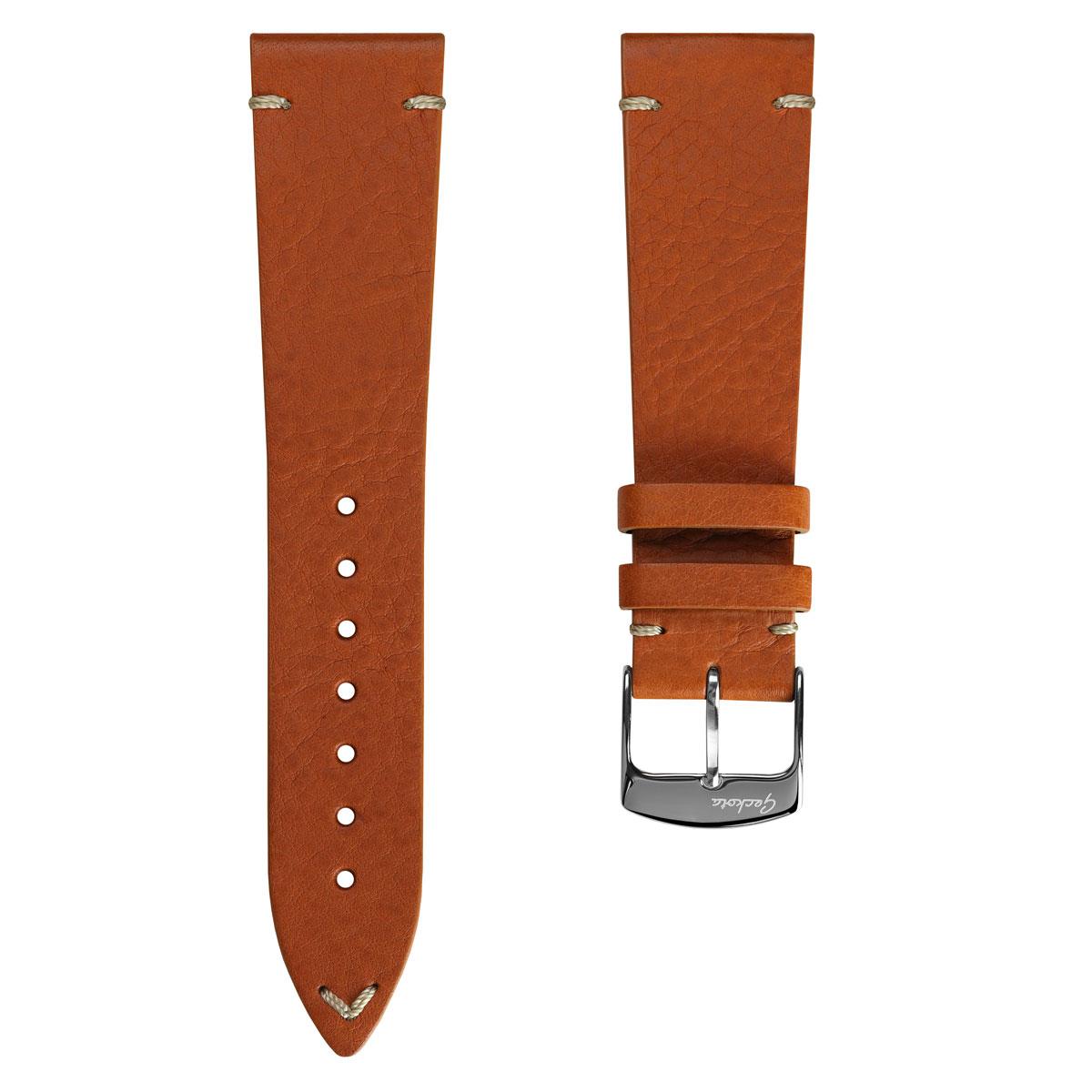 Stanway Vintage V-Stitch Minerva Leather Watch Strap - Coral