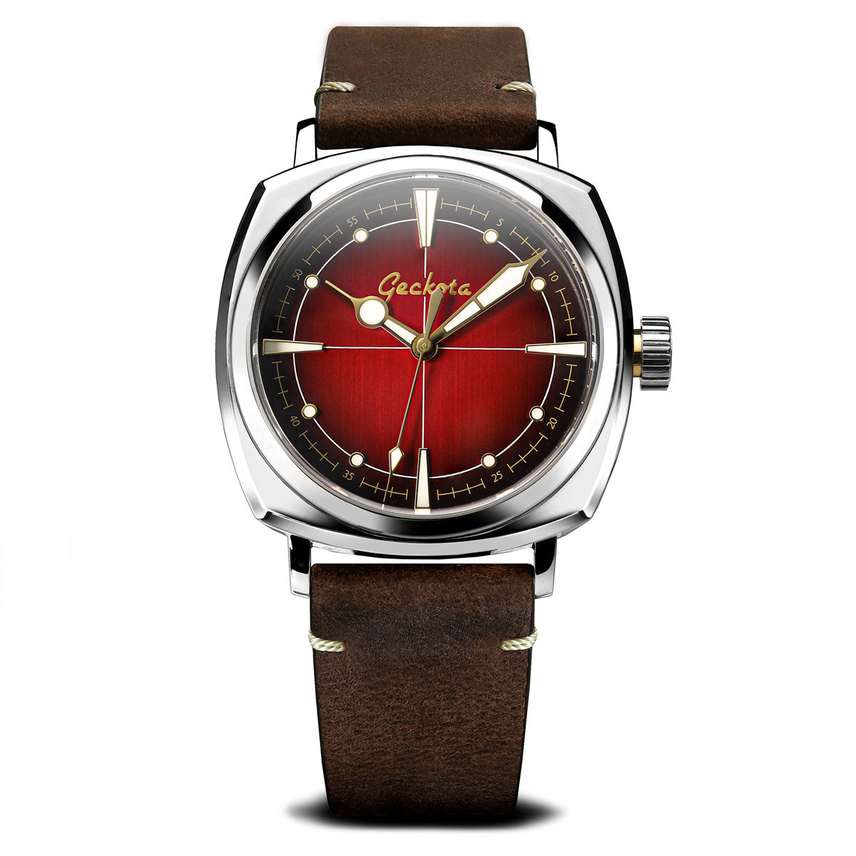 Geckota Pioneer Automatic Watch Brushed Red Dial