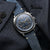 Stanway Vintage V-Stitch Genuine Italian Suede Watch Strap - Indigo Blue