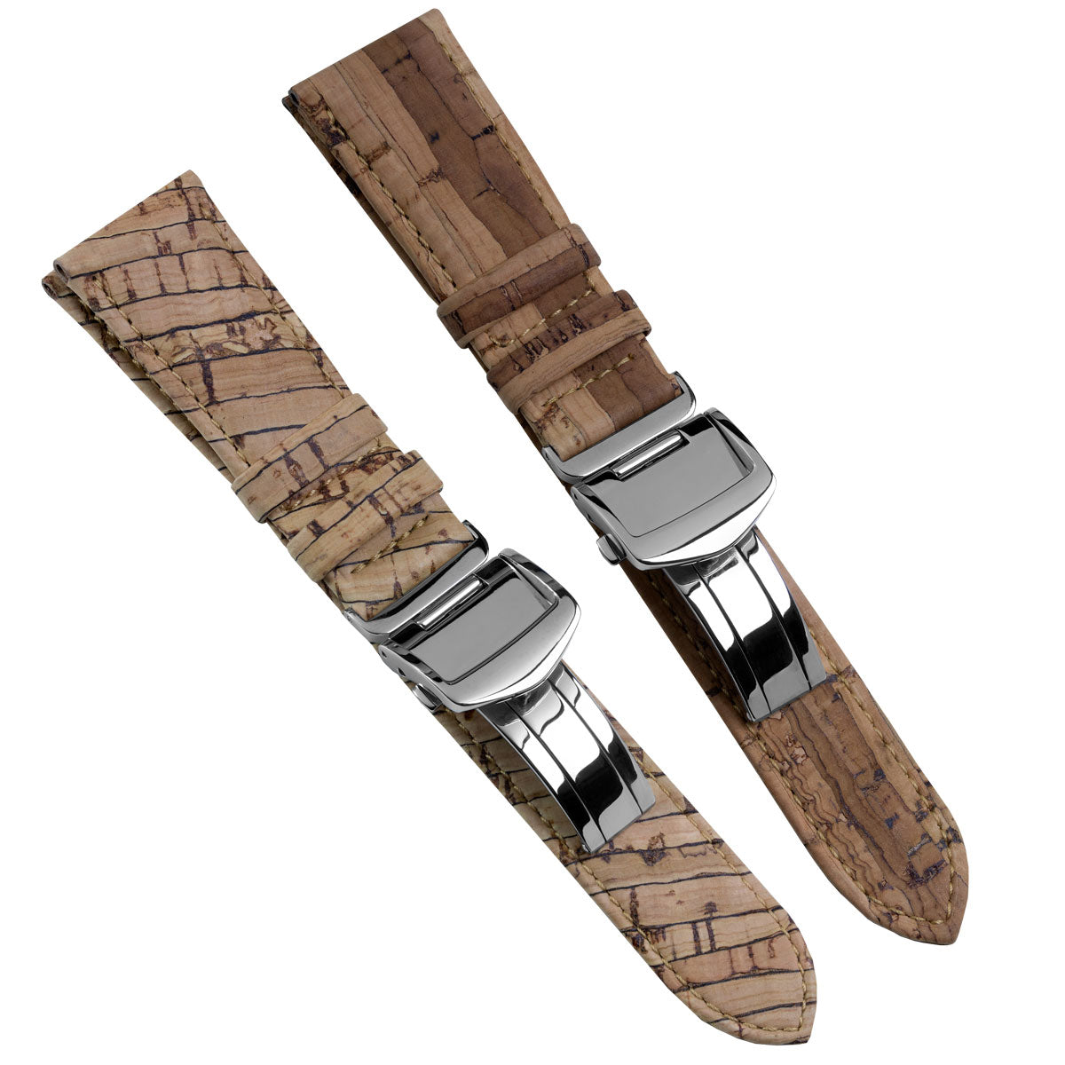 Cork Watch Straps with Deployant Buckles