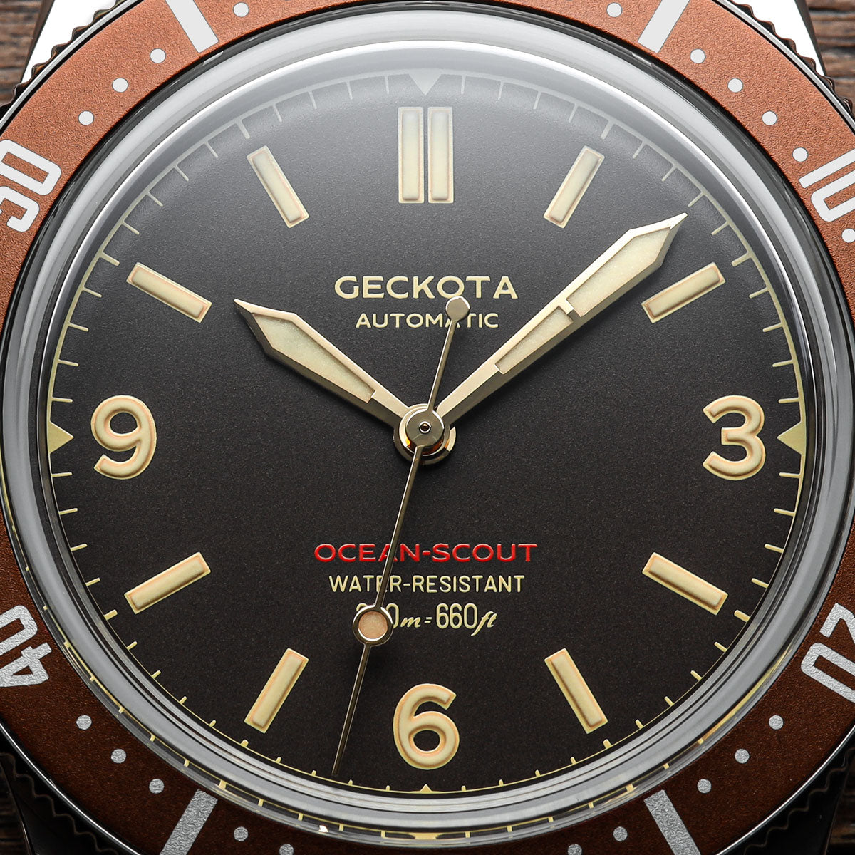 Ocean Scout Dive Watch Sienna Brown Geckota