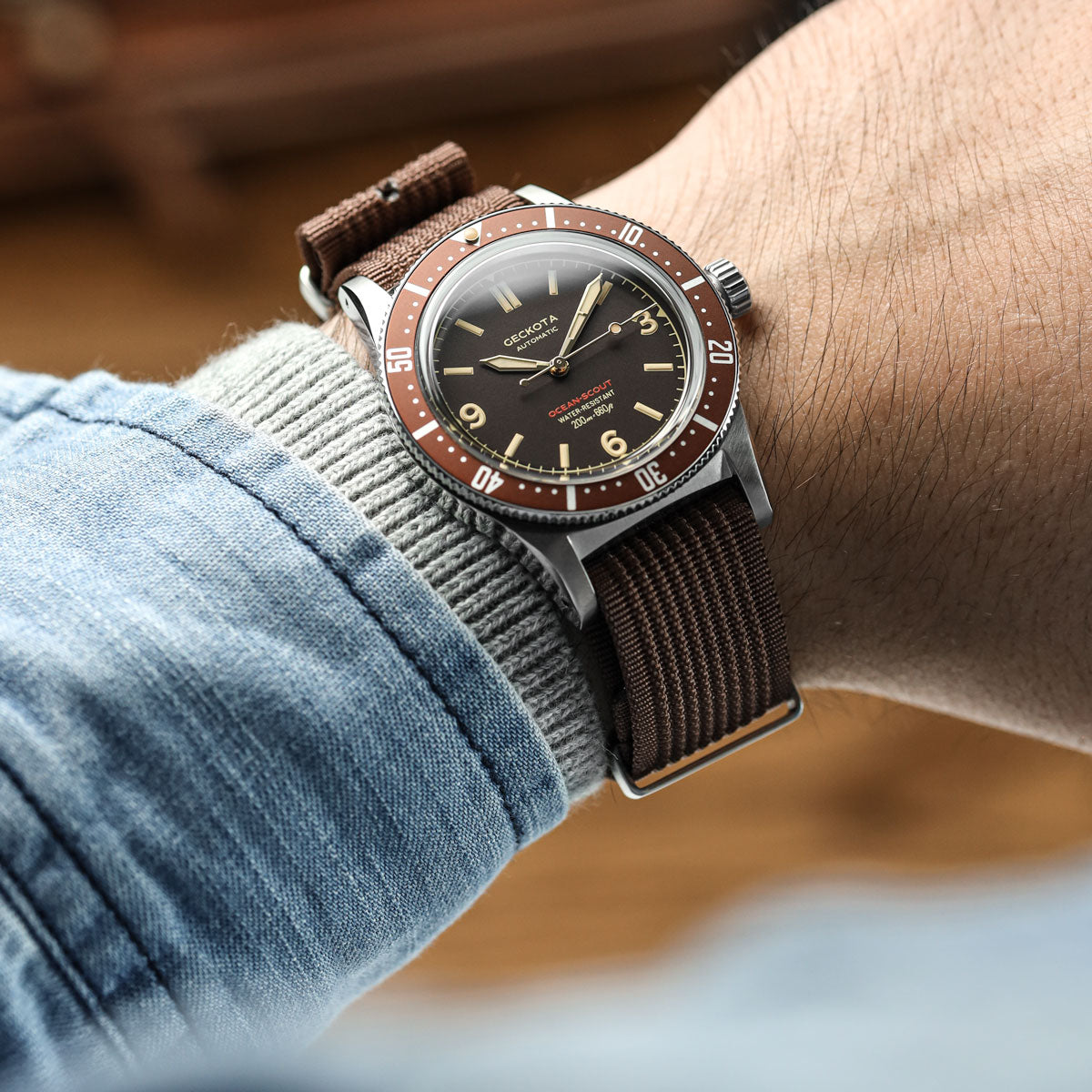 Ocean-Scout Dive Watch Sienna Brown