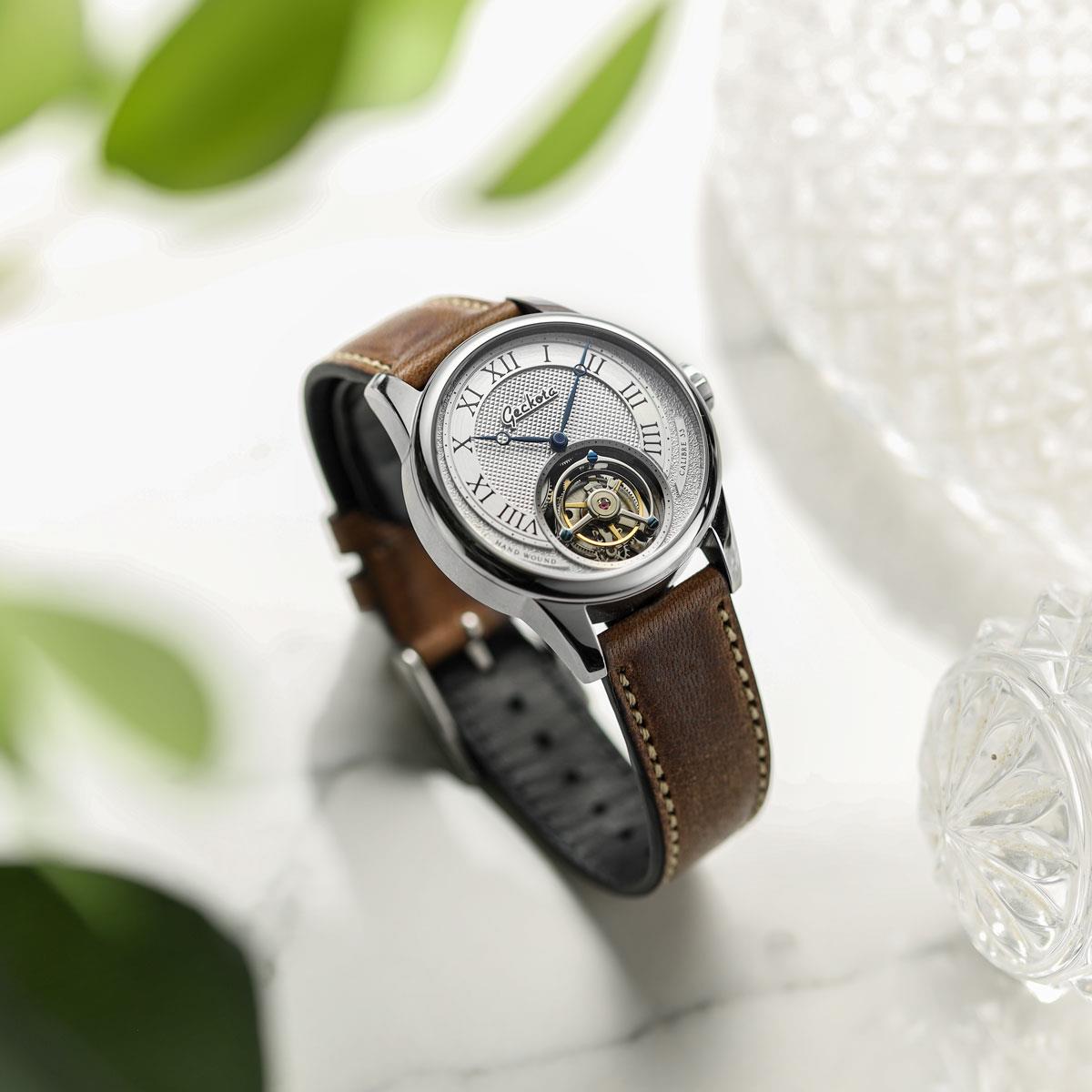 Geckota Tourbillon Hand Wound Watch - Silver - additional image 3