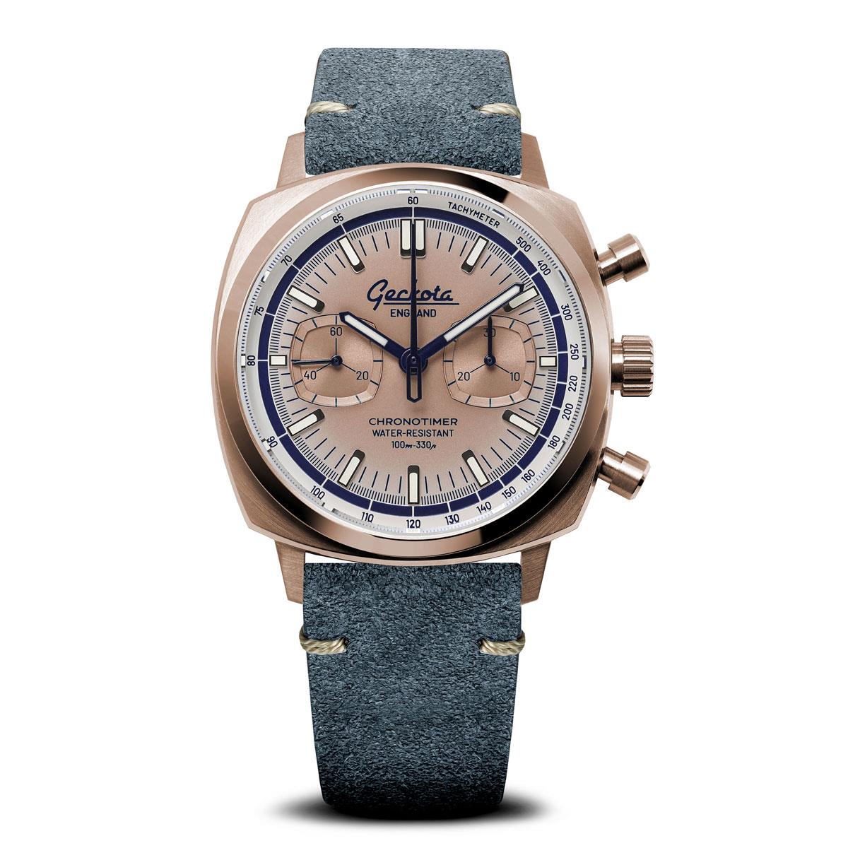 Stanway Vintage V-Stitch Genuine Italian Suede Watch Strap - Indigo Blue