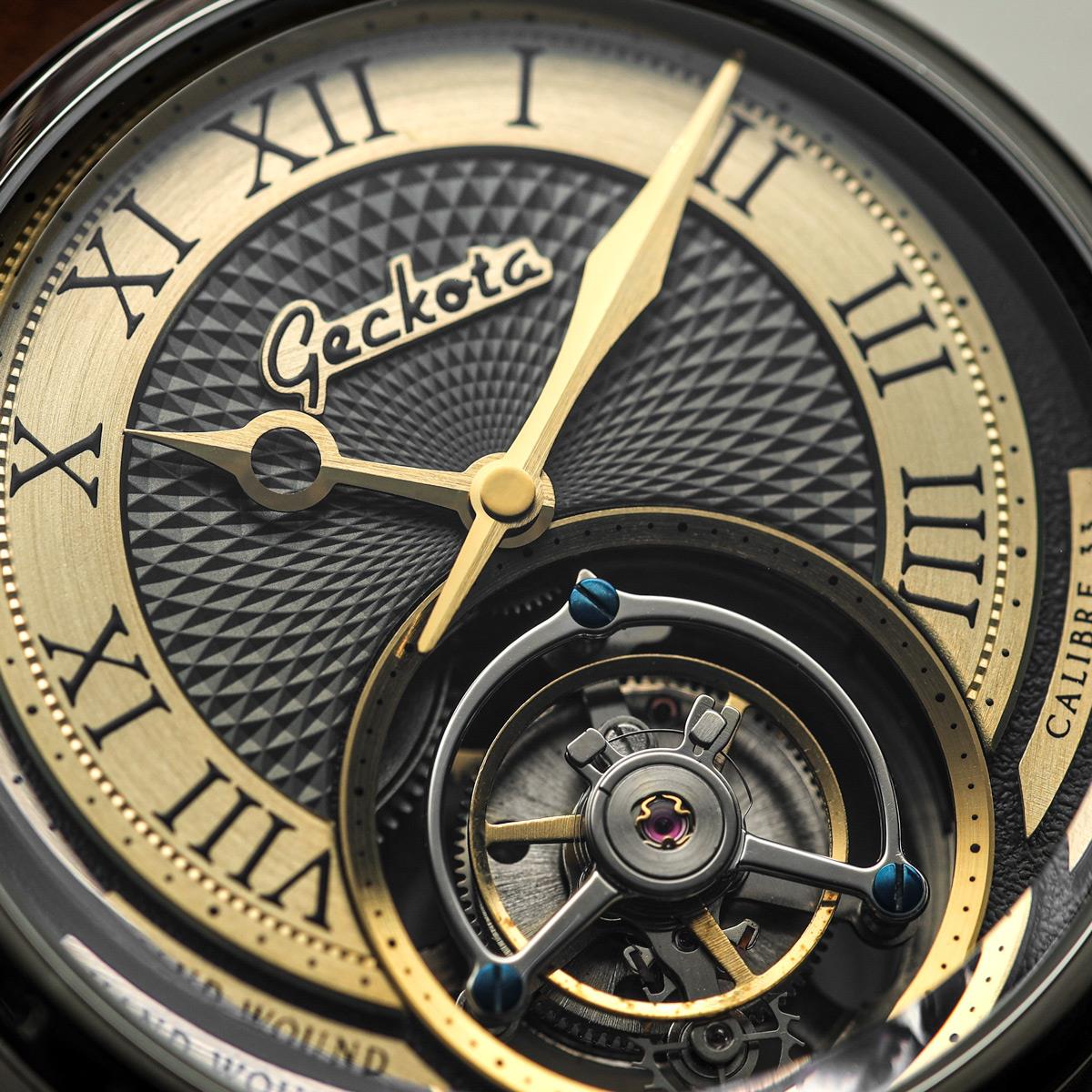 Geckota Gen 2 Tourbillon Hand Wound Watch - Black/Gold - additional image 2