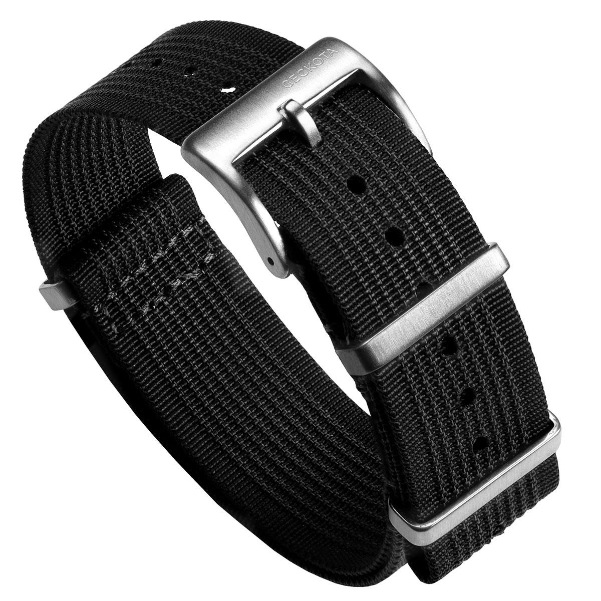 Geckota Ocean-Scout Nylon Watch Strap - Black - 20mm