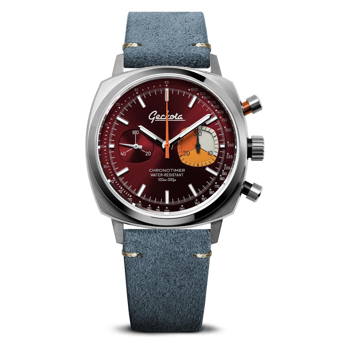 Stanway Vintage V-Stitch Genuine Italian Suede Watch Strap - Indigo Blue