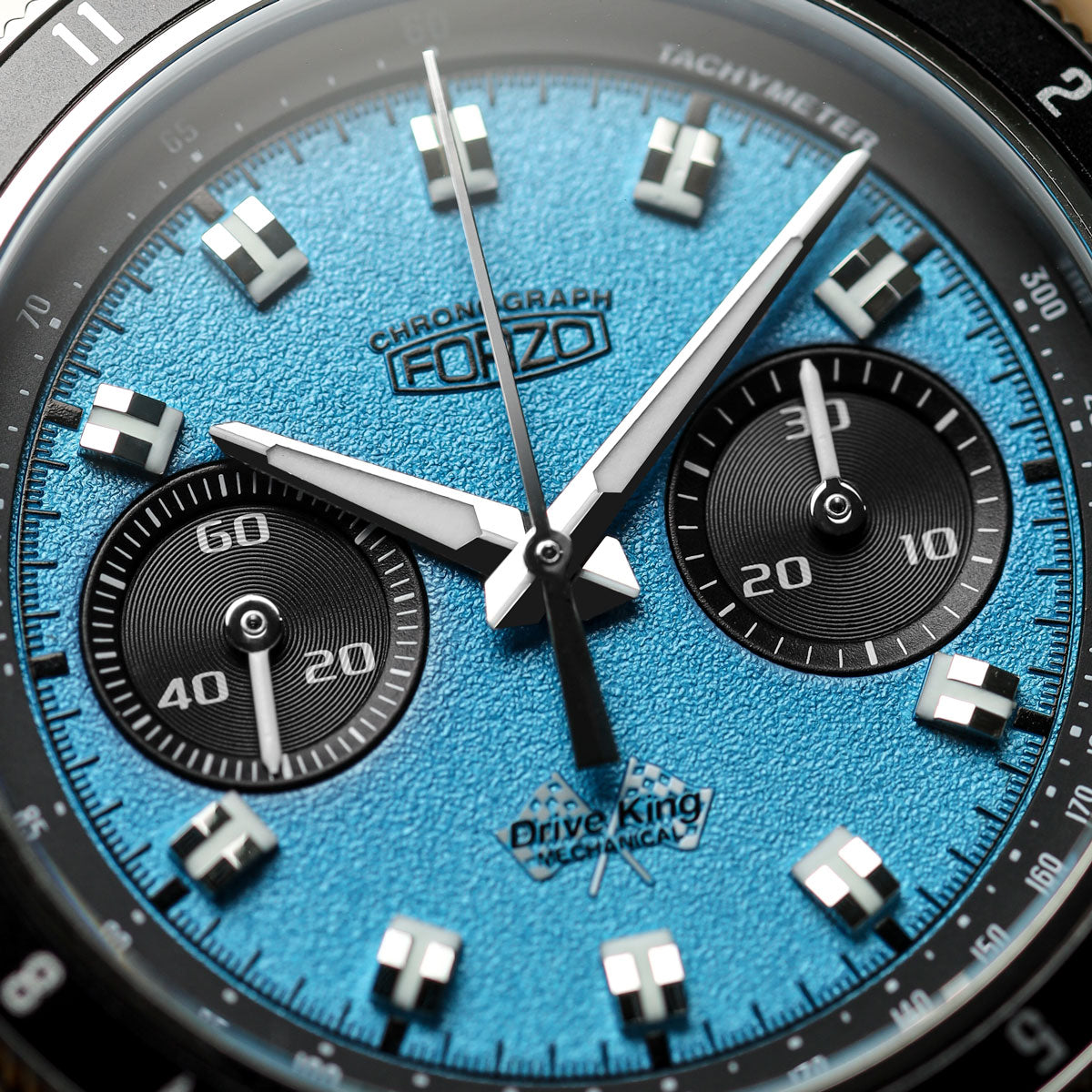 FORZO Drive King Mechanical Chronograph - Blue Dial - 3-Link Bracelet - additional image 1