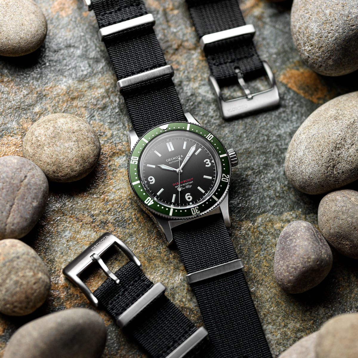 Ocean-Scout Nylon Watch Strap - Abyss Black