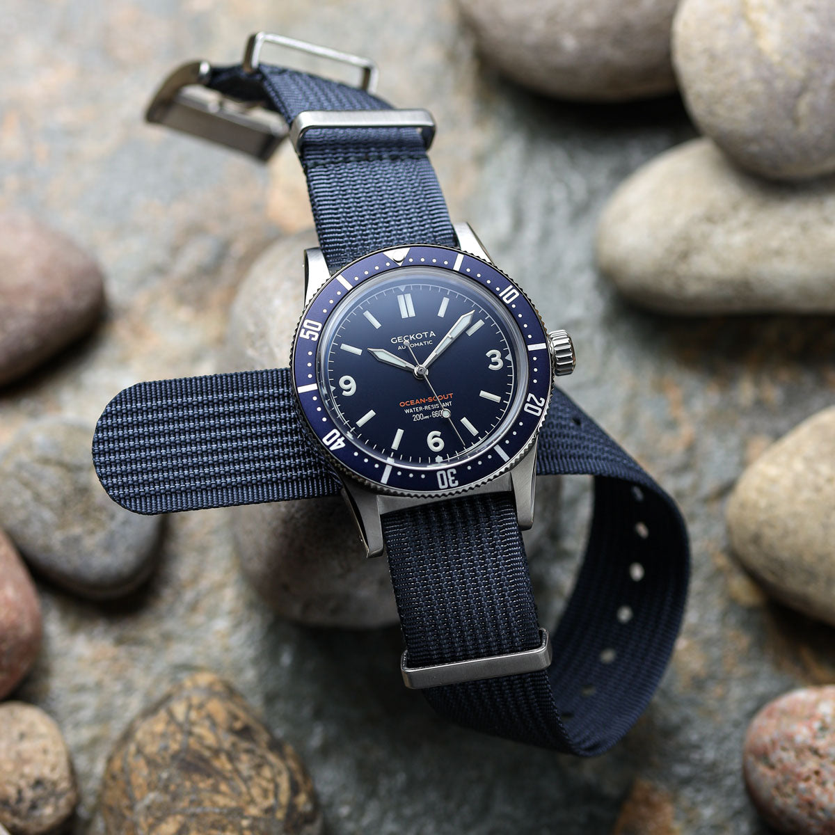 OceanScout Dive Watch Royal Blue Berwick Stainless Steel Strap