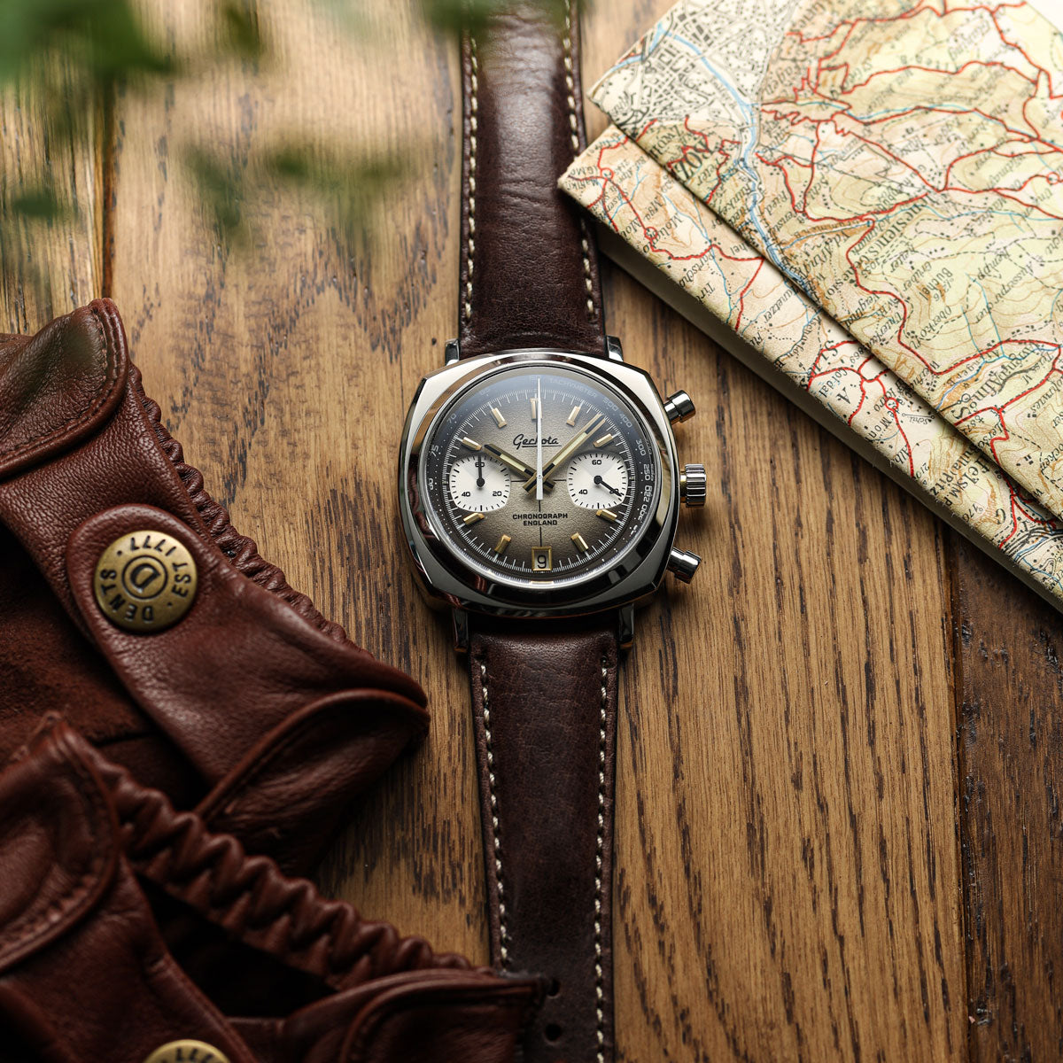 Geckota Chronotimer Chronograph Watch Brown Fumé Dial TP-369-2 - additional image 2