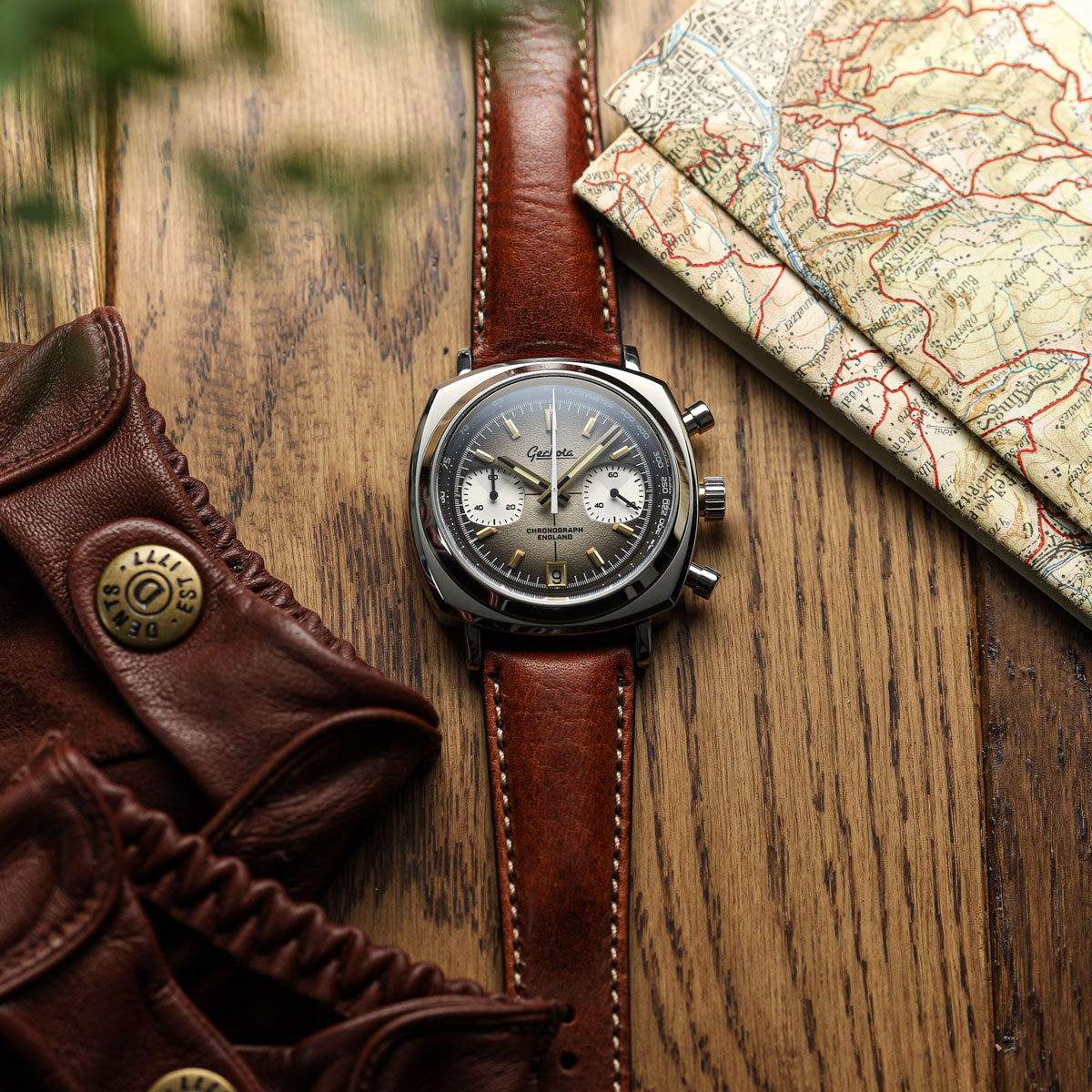 Geckota Chronotimer Chronograph Watch Brown Fumé Dial TP-369-3 - additional image 2