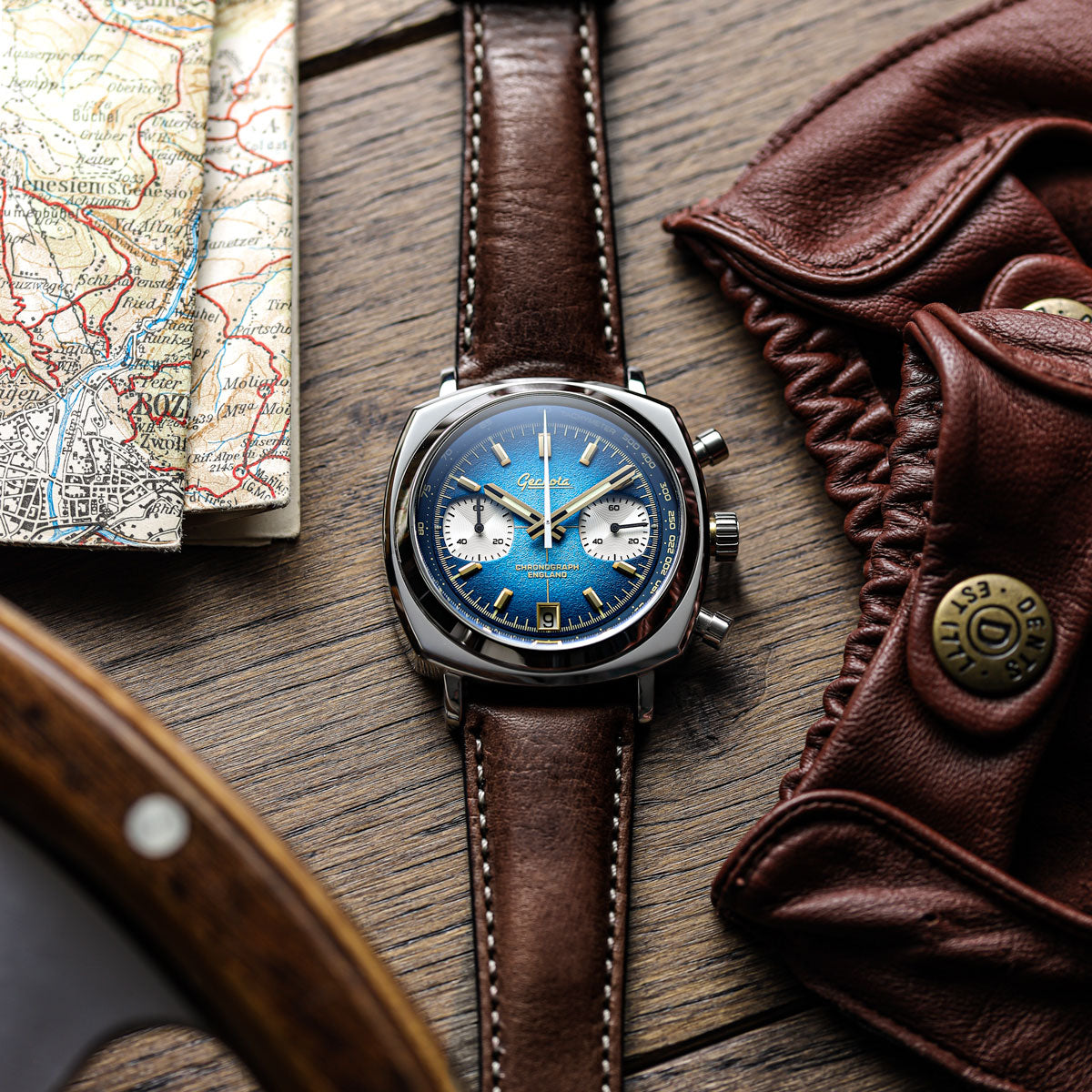 Geckota Chronotimer Chronograph Watch Deep Blue Fumé Dial - additional image 3