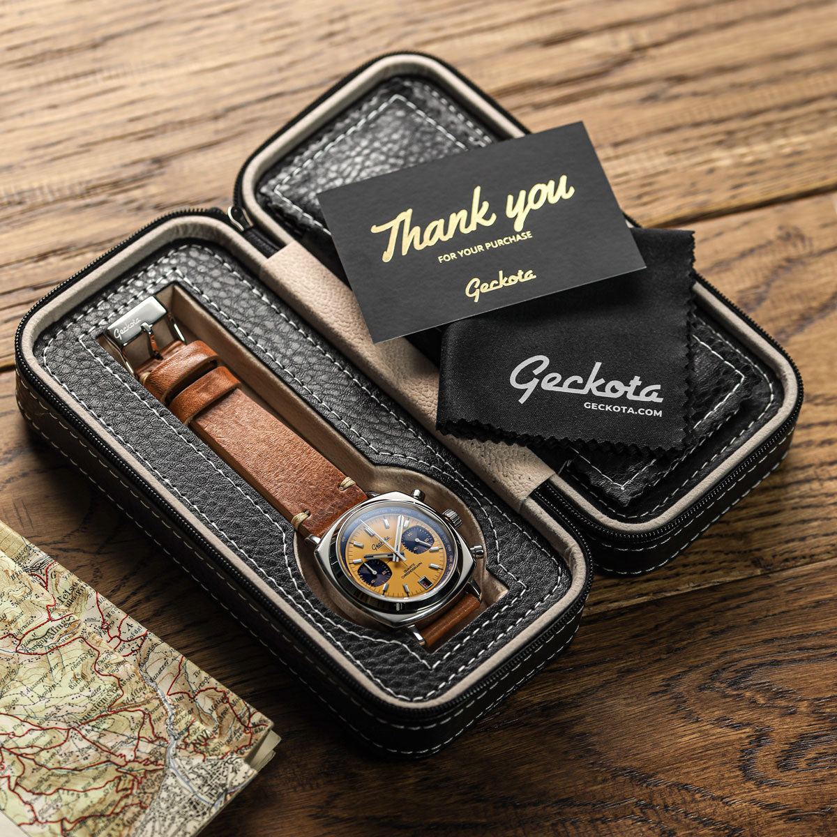 Geckota Chronotimer Chronograph Watch Yellow Dial - additional image 1