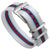 FORZO Racing SP Nylon Watch Strap - White with Racing Stripes
