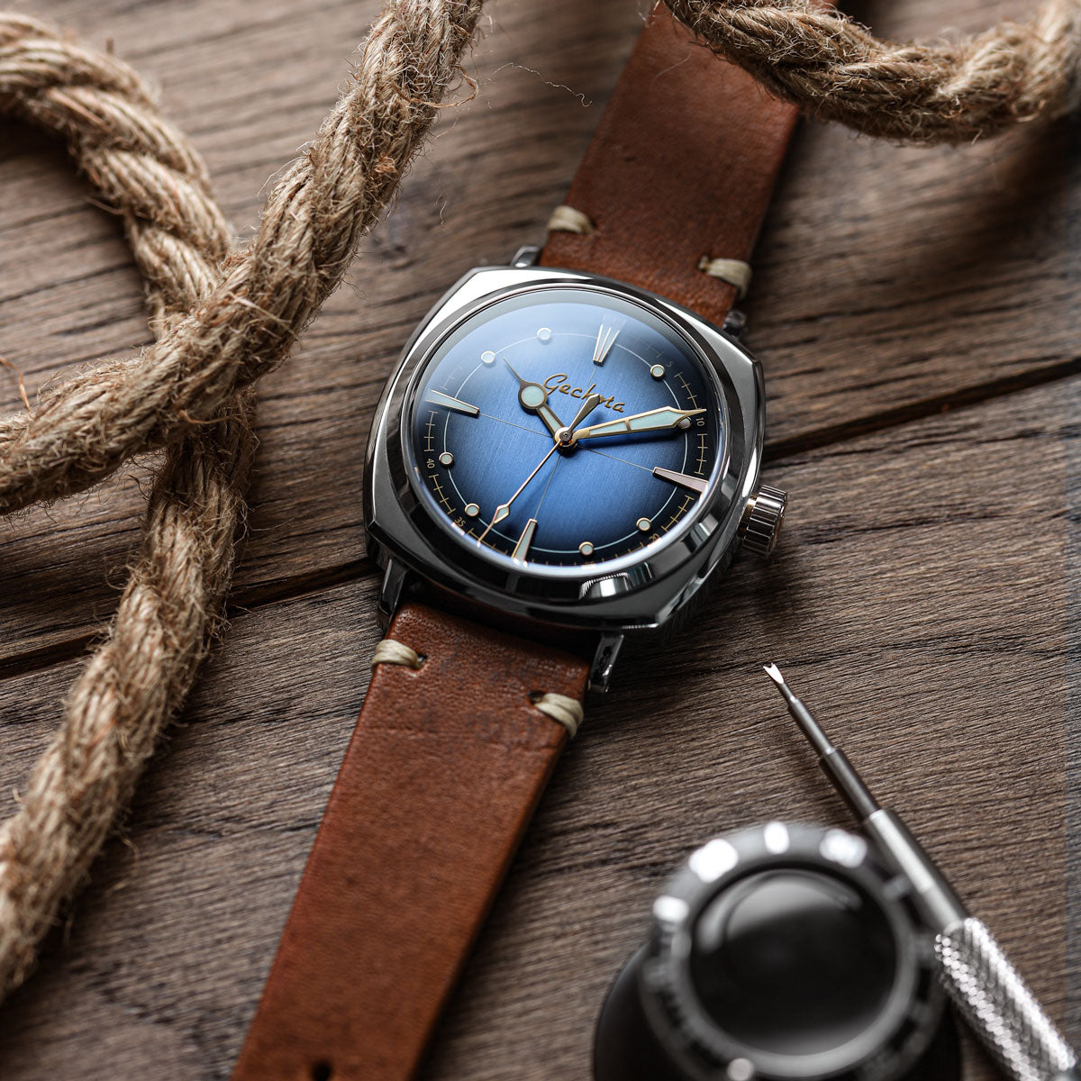 Geckota Pioneer Automatic Watch Brushed Blue Dial VS-369-2 - additional image 4