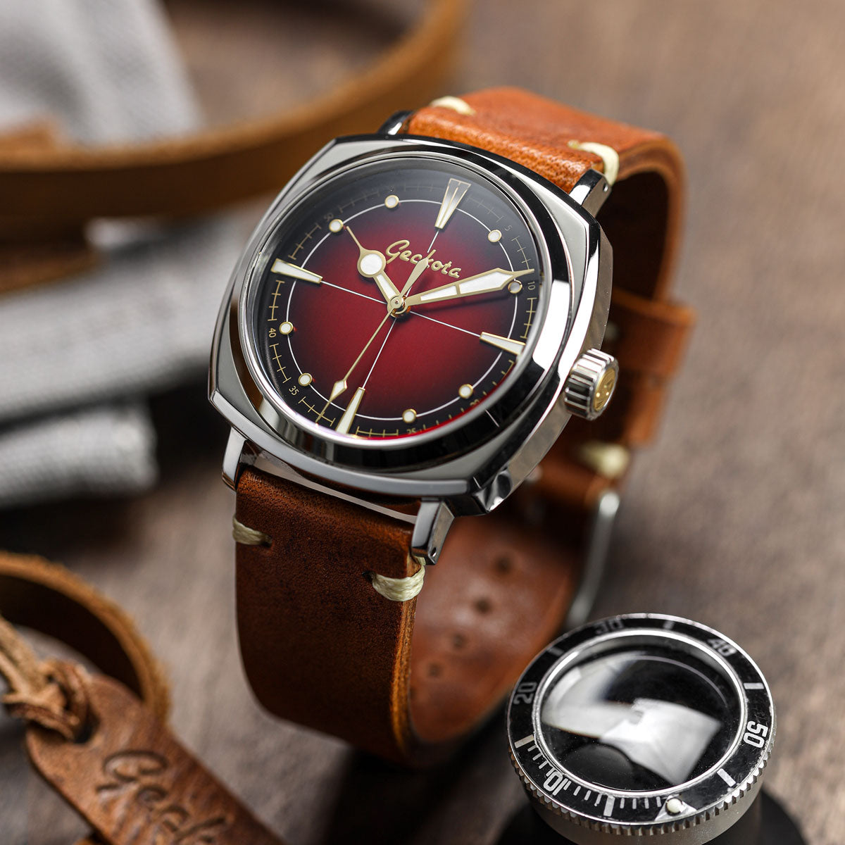 Geckota Pioneer Automatic Watch Brushed Red Dial TP-369-3 - additional image 3