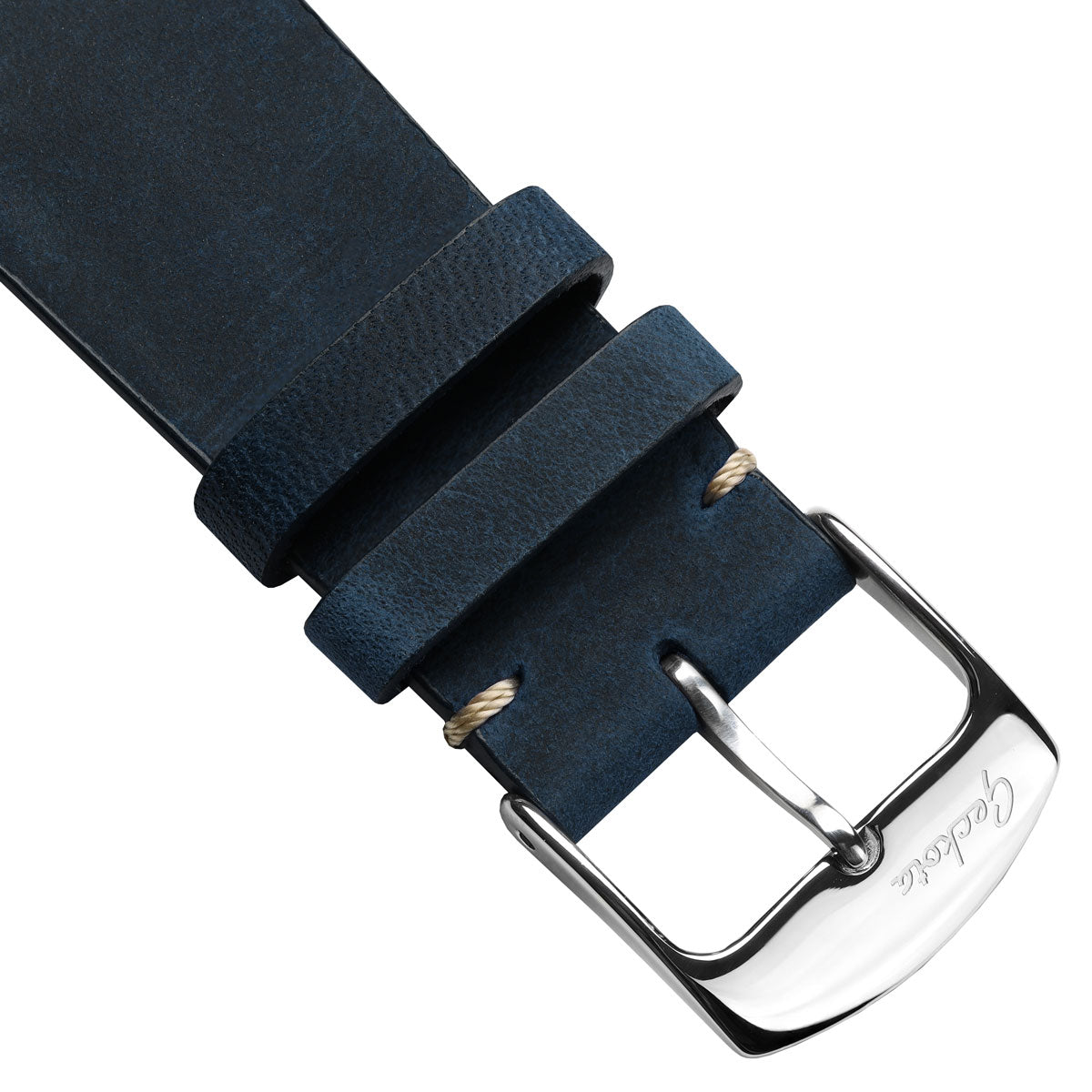 geckota kington vintage style leather dress watch strap Stanway Vintage V-Stitch Crazy Horse Leather Watch Strap - Golden Brow