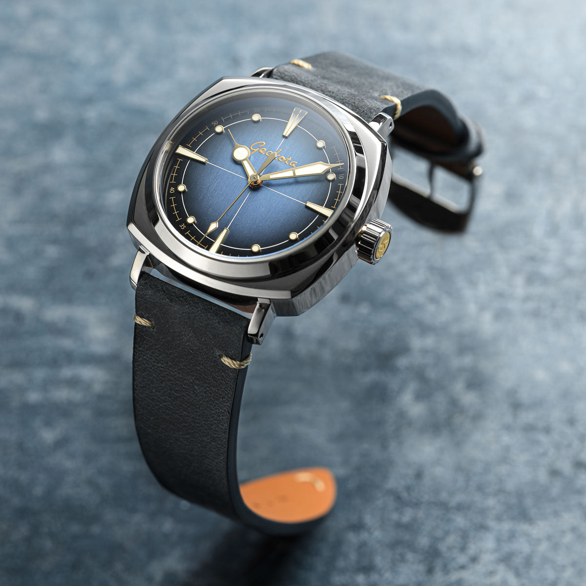 Geckota Pioneer Automatic Watch Brushed Blue Dial