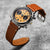 Stanway Vintage V-Stitch Minerva Leather Watch Strap - Coral - additional image 2