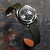 Stanway Vintage V-Stitch Minerva Leather Watch Strap - Olive Green - additional image 2