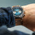 Geckota Crazy Horse V-Stitch Leather Watch Strap - Dark Brown