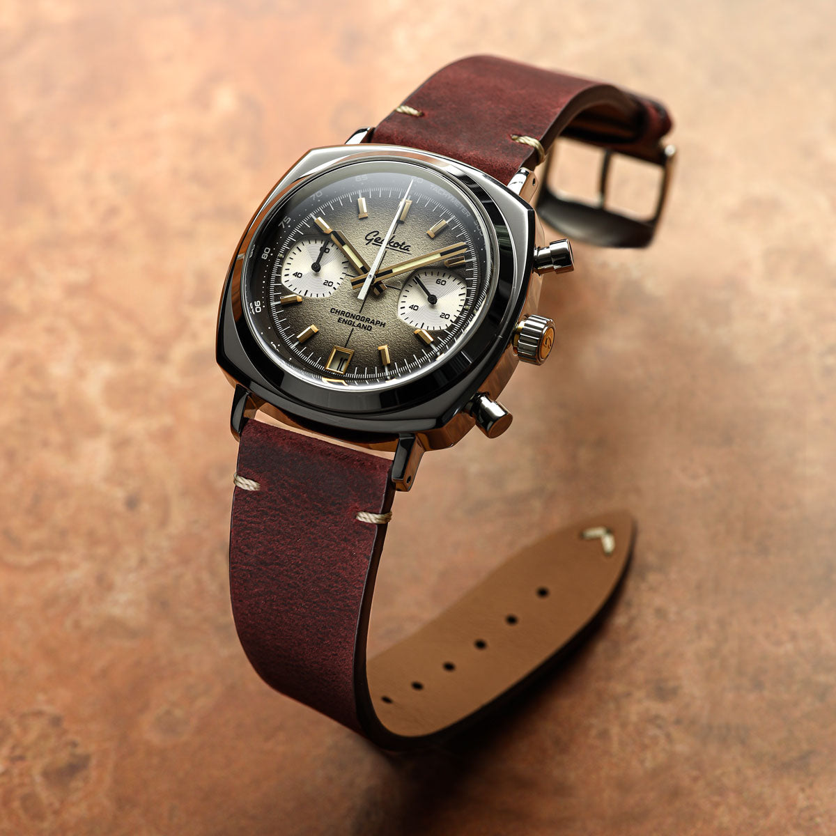 Chronotimer Chronograph Watch Brown Fumé Dial Geckota