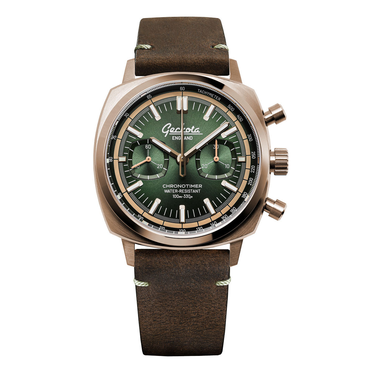 Stanway Vintage V-Stitch Crazy Horse Leather Watch Strap - Golden Brown