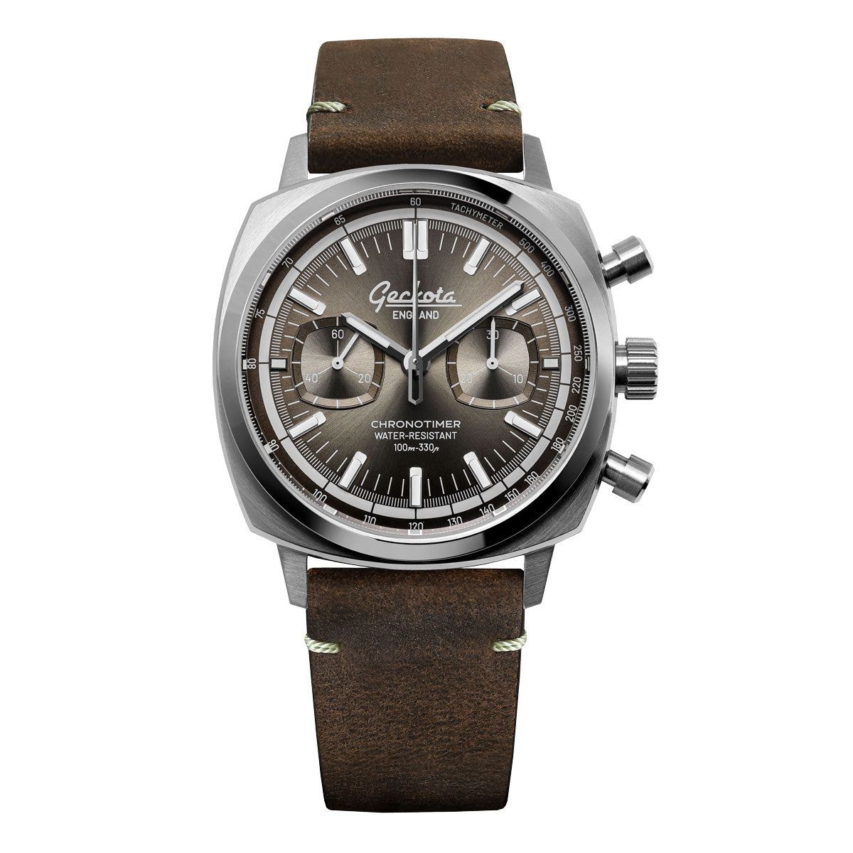 Stanway Vintage V-Stitch Crazy Horse Leather Watch Strap - Golden Brown