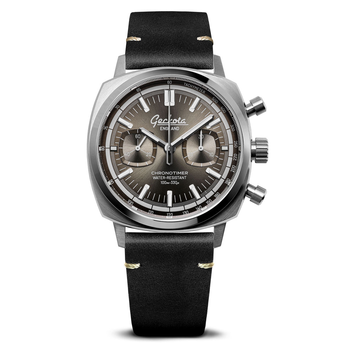 Stanway Vintage V-Stitch Watch Strap - Horween Chromexcel - Black