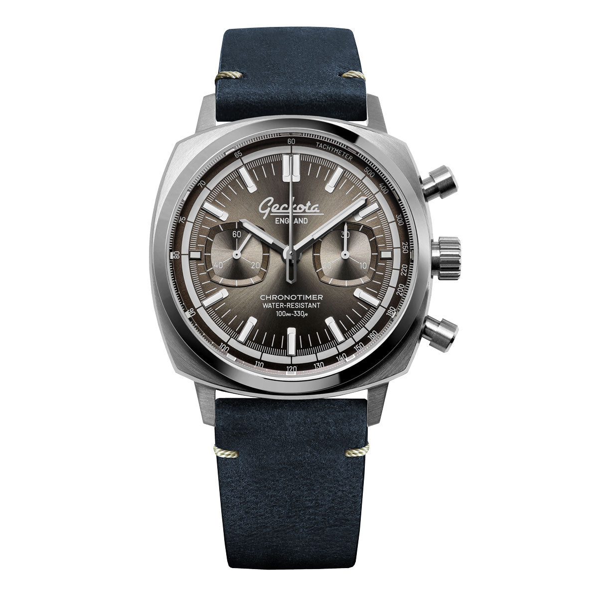 Stanway Vintage V-Stitch Crazy Horse Leather Watch Strap - Peacock Blue