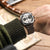 Geckota Vintage V-Stitch Italian Leather Watch Strap - Chocolate Brown - additional image 1