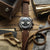 Geckota Vintage V-Stitch Italian Leather Watch Strap - Chocolate Brown - additional image 3