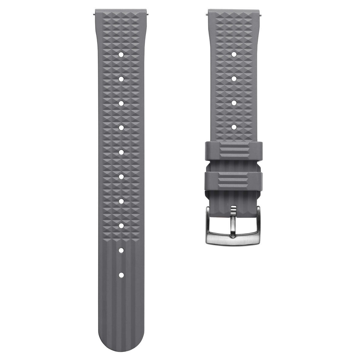 Seacroft Waffle FKM Rubber Dive Watch Strap - Grey