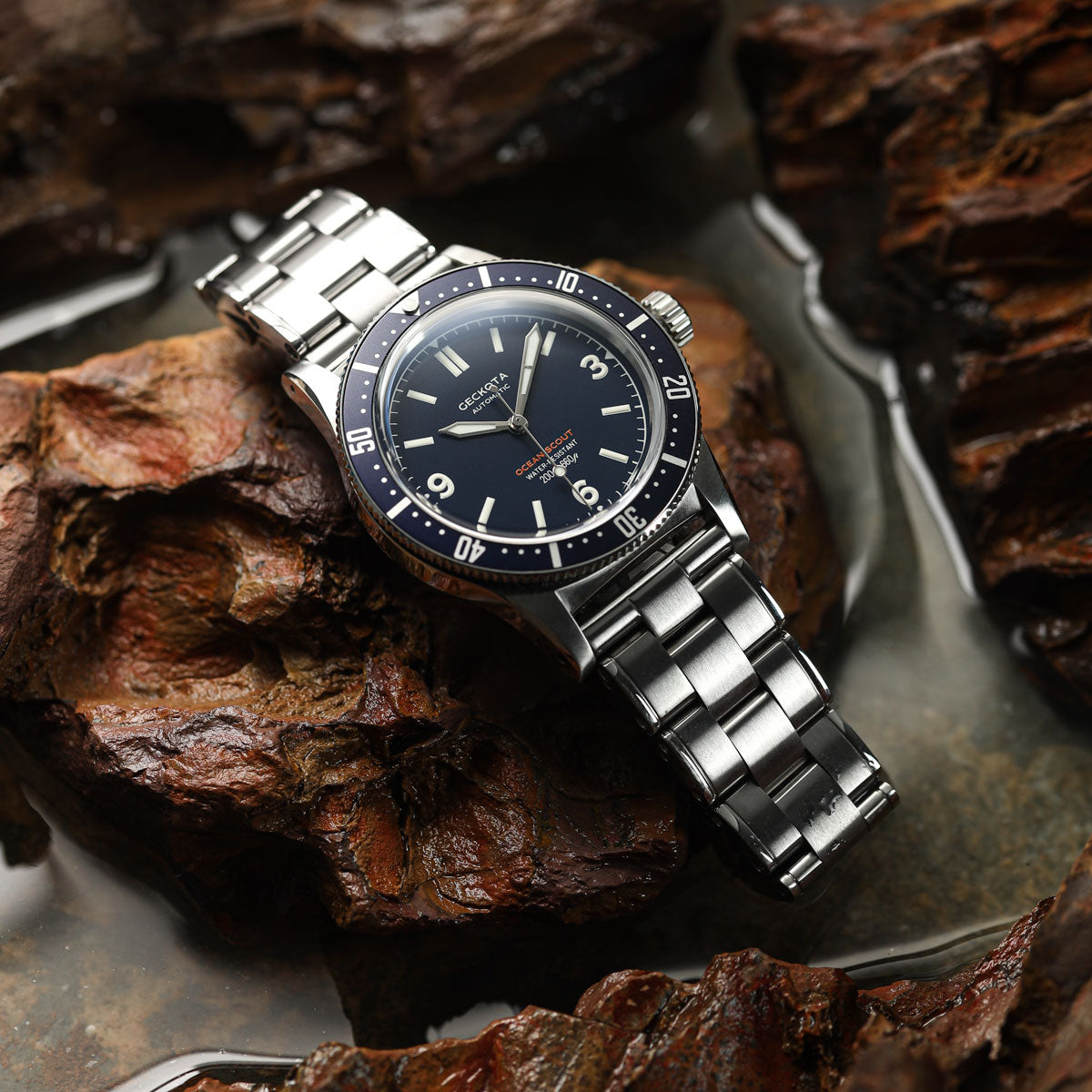 Ocean-Scout Vintage Rivet Berwick Stainless Steel Watch Bracelet - additional image 4