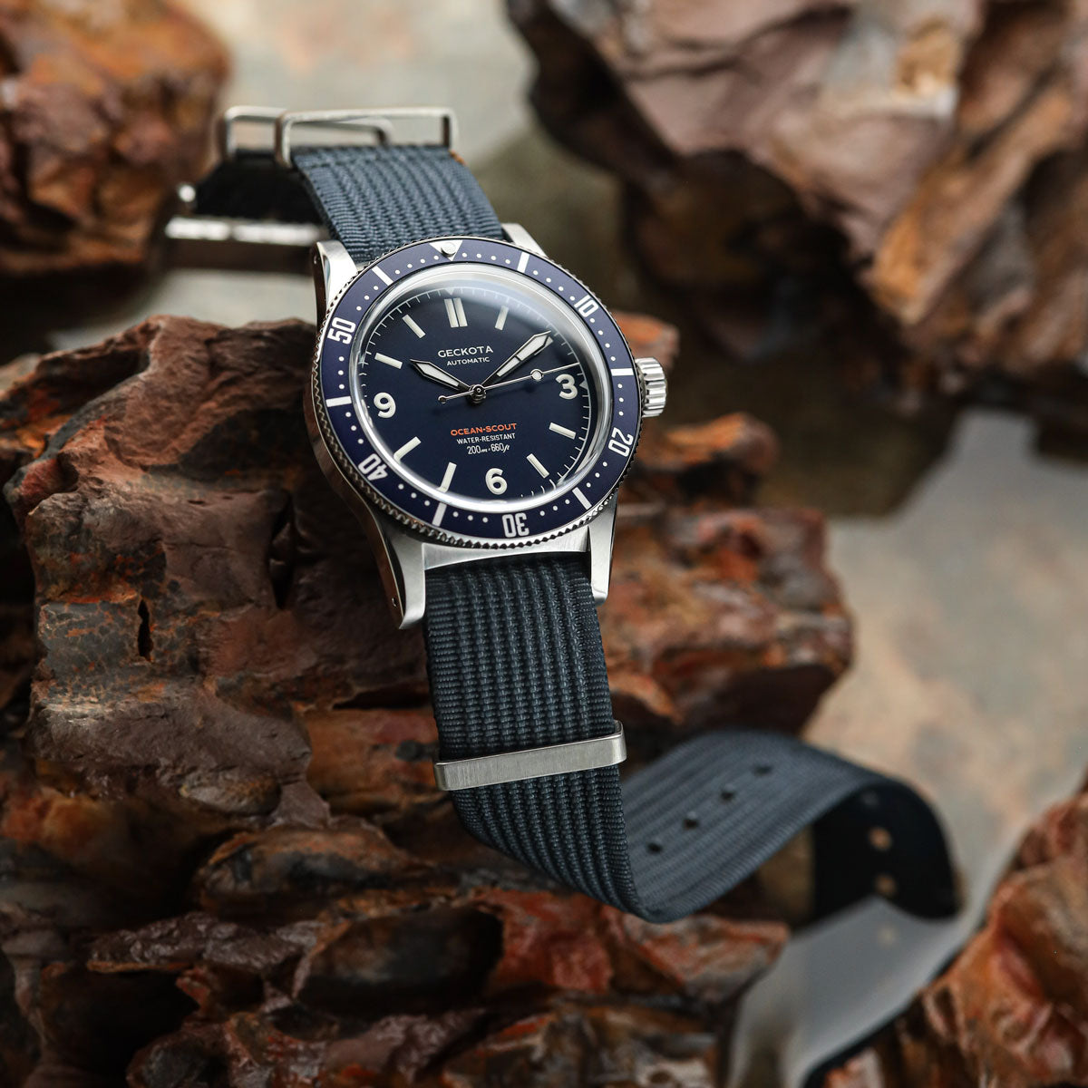 Ocean-Scout Nylon Watch Strap - Slate Blue