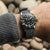 Geckota Ocean-Scout Dive Watch - Raven Black - Grey Nylon Strap