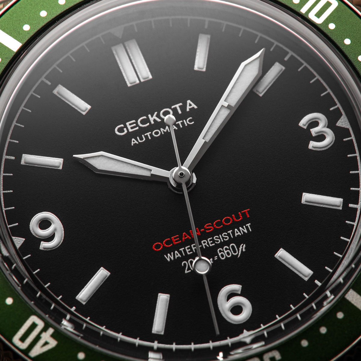 Geckota Ocean-Scout Dive watch - Emerald Green - Black Nylon Strap - additional image 1