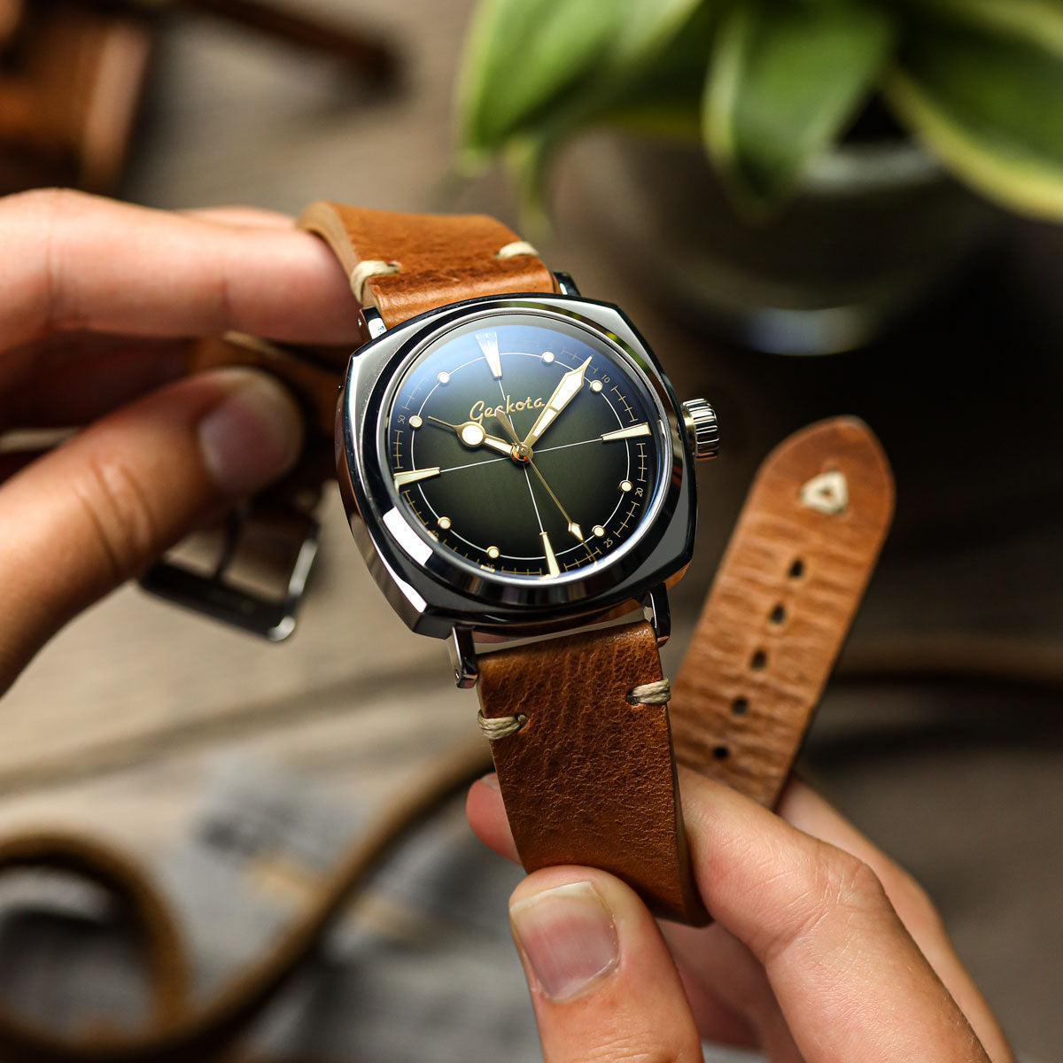 Geckota Pioneer Automatic Watch Brushed Vintage Green Dial VS-369-4 - additional image 3