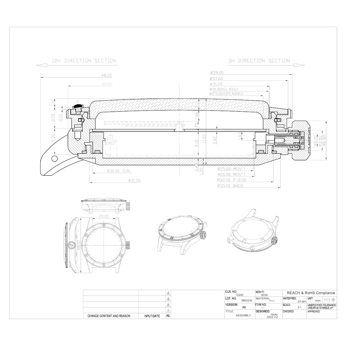 Ocean-Scout Dive Watch Ice White