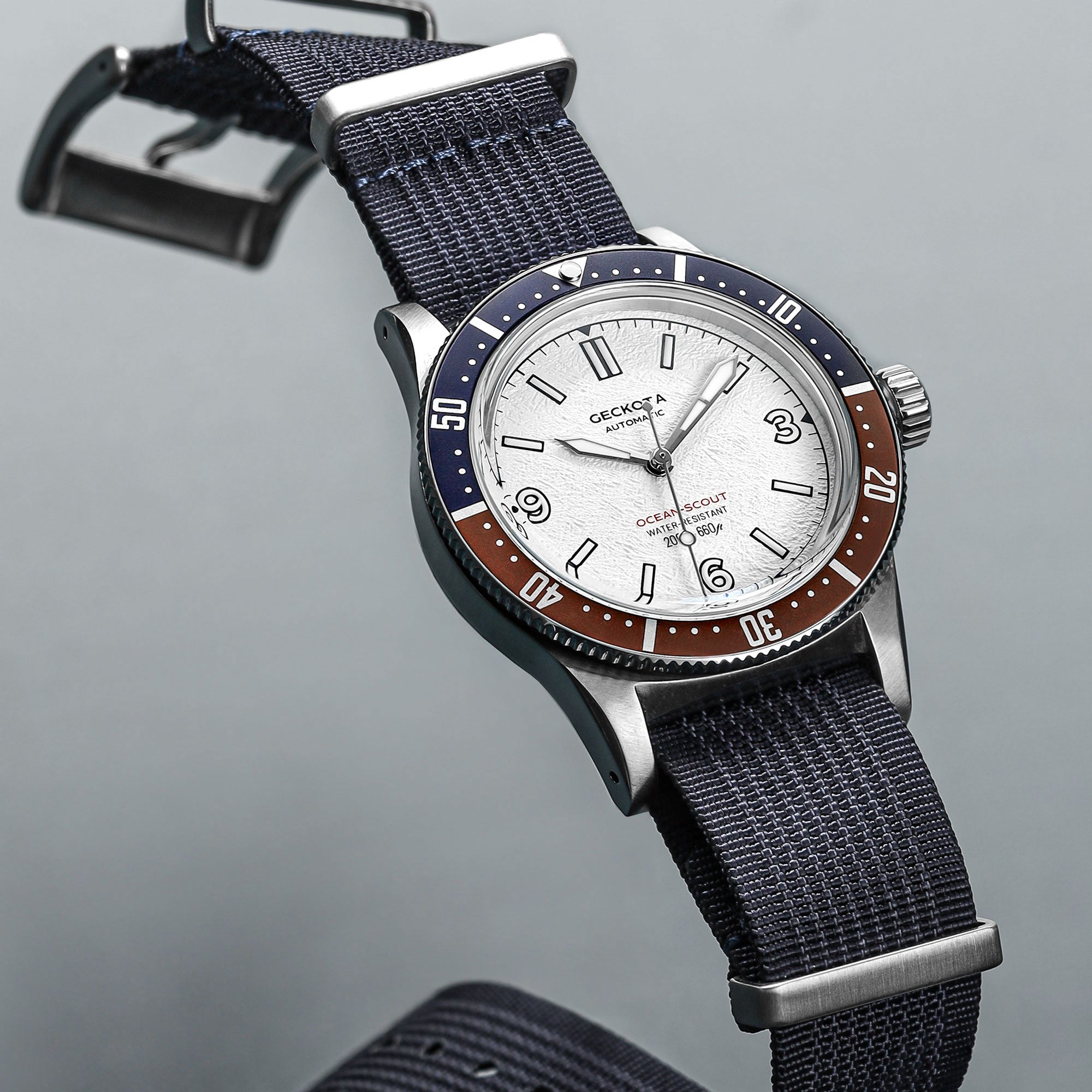 Geckota Ocean-Scout Dive Watch - BWD Arctic - Berwick Stainless Steel Strap - additional image 1