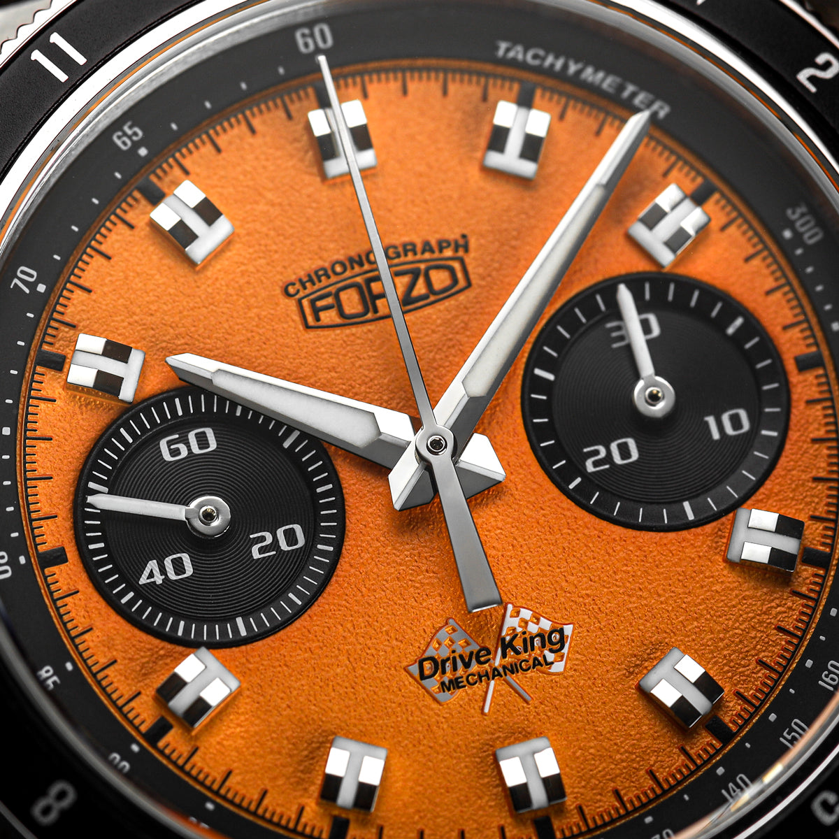 FORZO Drive King Mechanical Chronograph - Orange Dial - 3-Link Bracelet - additional image 2