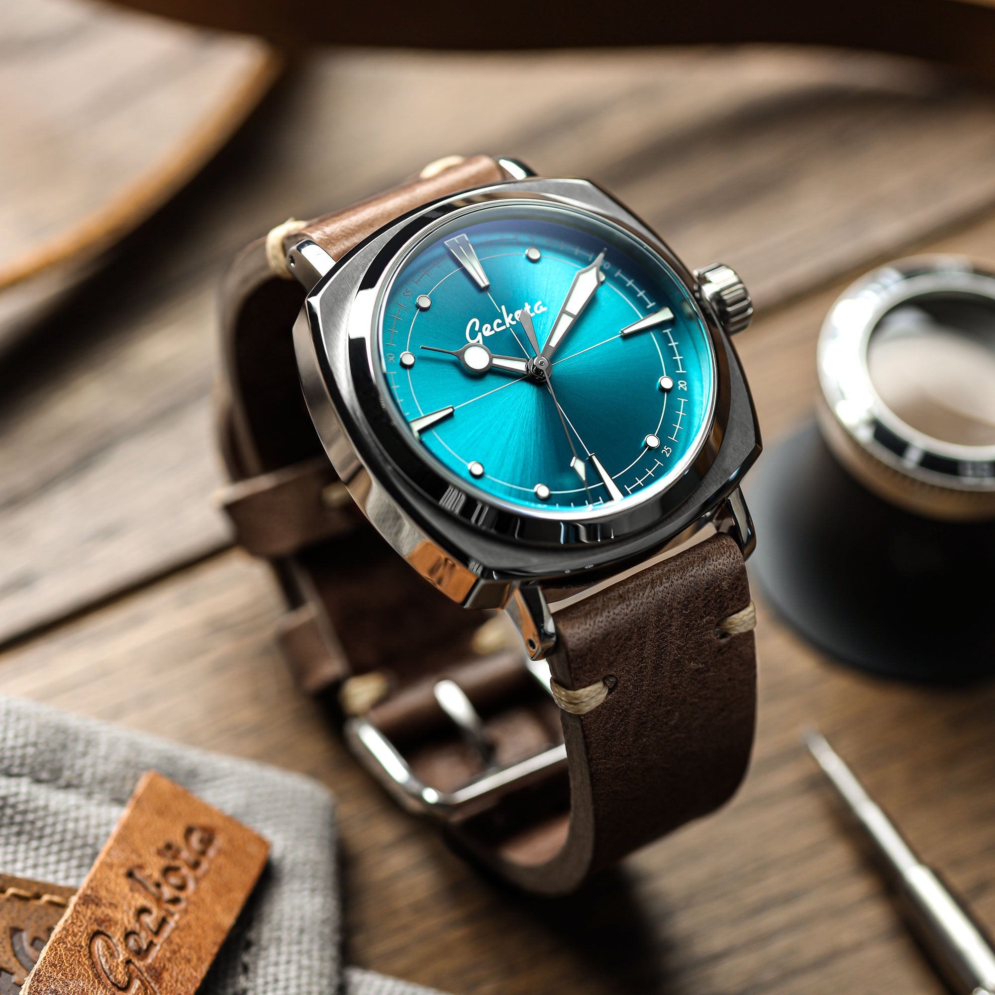 Geckota Pioneer Aurora Automatic Watch Aqua Sunburst VS-369-2 - additional image 4