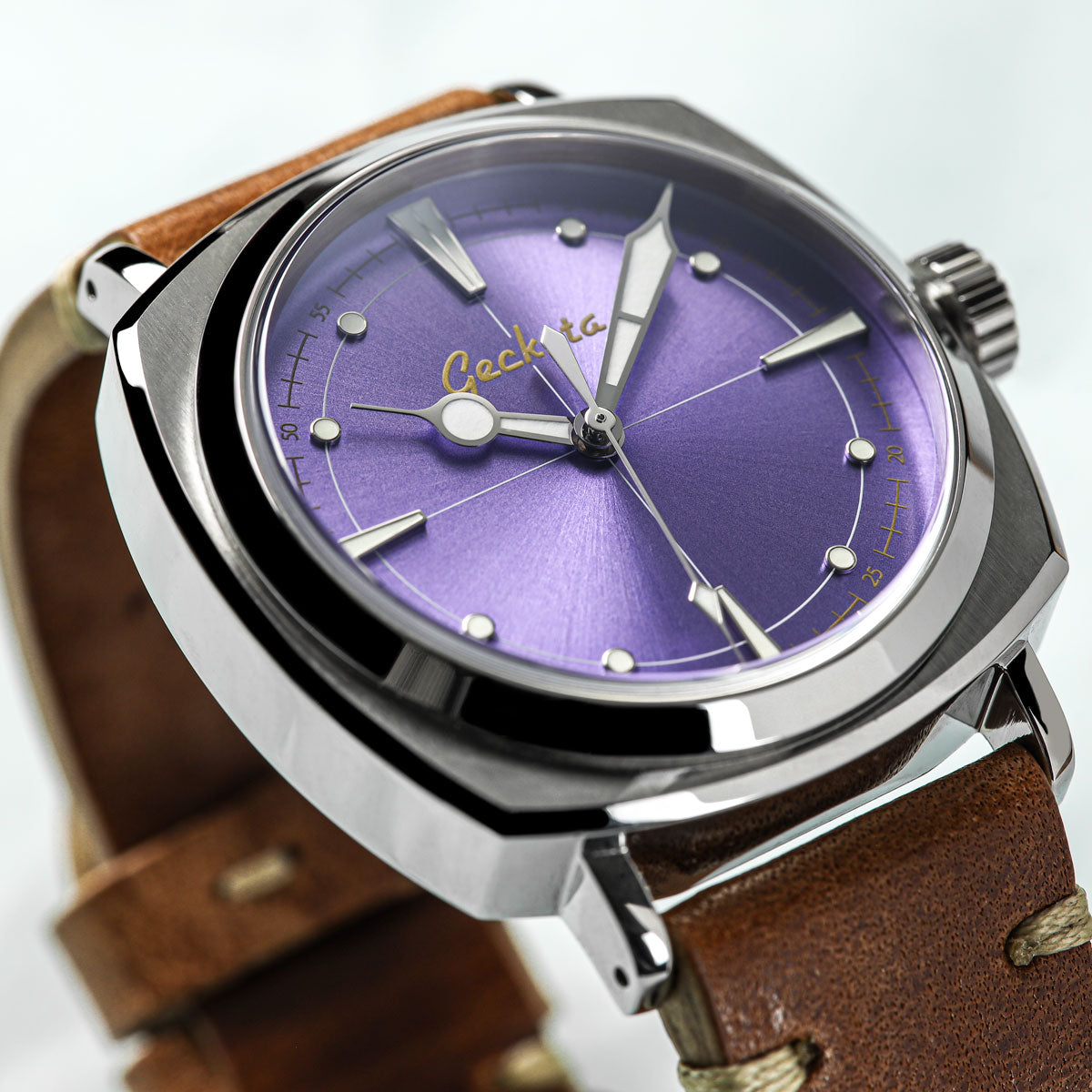 Geckota Pioneer Aurora Automatic Watch Purple Sunburst