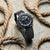 Classic Tropical Style FKM Rubber Watch Strap - Black - additional image 1