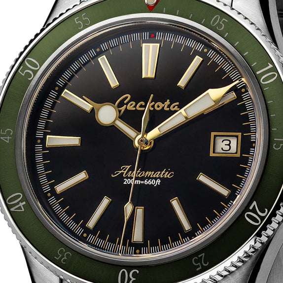 Geckota Sea Hunter Dive Watch - Jade Green Bezel - additional image 1