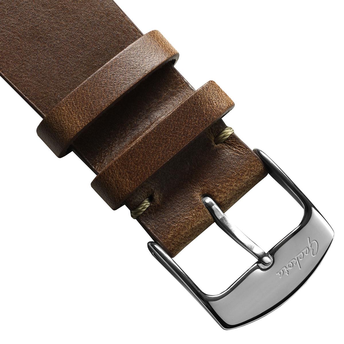 Stanway Vintage V-Stitch Watch Strap - Horween Chromexcel - Natural