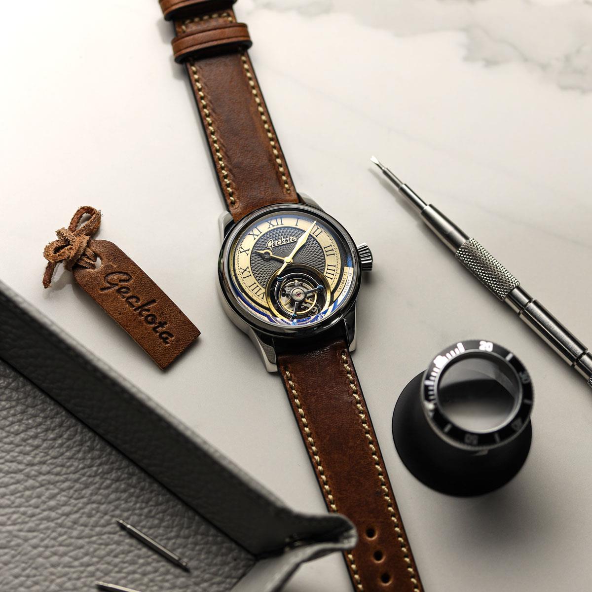 Geckota Gen 2 Tourbillon Hand Wound Watch - Black/Gold - additional image 4