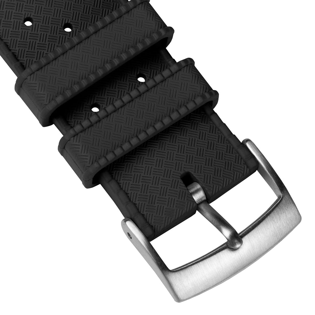 Classic Vintage Style Rubber Watch Strap - Abyss Black