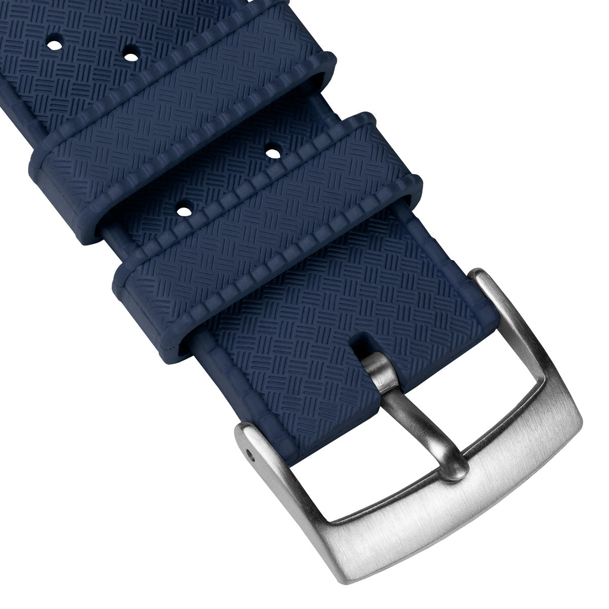 Classic Vintage Style Rubber Watch Strap - Deep Sea Blue